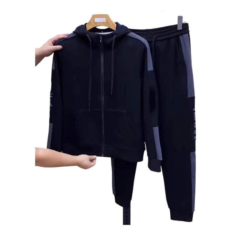 Herrjacka med huva/stående krage & Joggingbyxor Set