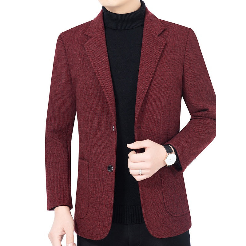 Blazer informal de dous botóns con petos para home, corte informal a medida, estilo versátil🕴️➡️☕➡️🍷