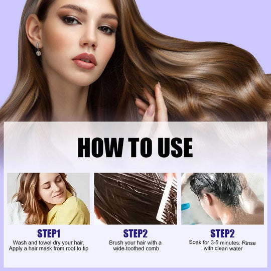 💗LAST DAY - BUY 1 GET 1 FREE💗Purple Keratin Hair Mask - Intense Repair for Curly or Color-Treated Hair, Restores Shine & Softness in 3 Mins🌿🧴