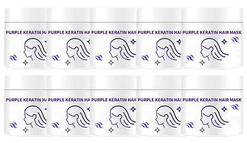 💜BUY 3 GET 2 FREE✨Purple Keratin Hair Mask - Intense Repair for Curly or Color-Treated Hair, Restores Shine & Softness in 3 Mins🌿🧴