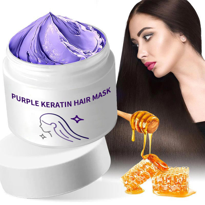 💗LAST DAY - BUY 1 GET 1 FREE💗Purple Keratin Hair Mask - Intense Repair for Curly or Color-Treated Hair, Restores Shine & Softness in 3 Mins🌿🧴