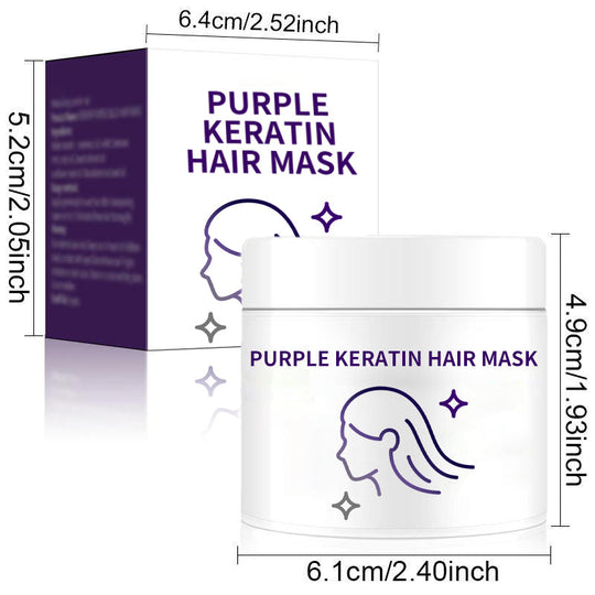 💗LAST DAY - BUY 1 GET 1 FREE💗Purple Keratin Hair Mask - Intense Repair for Curly or Color-Treated Hair, Restores Shine & Softness in 3 Mins🌿🧴