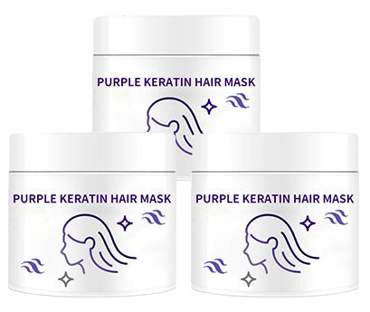 💗LAST DAY - BUY 1 GET 1 FREE💗Purple Keratin Hair Mask - Intense Repair for Curly or Color-Treated Hair, Restores Shine & Softness in 3 Mins🌿🧴