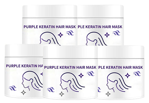 💜BUY 3 GET 2 FREE✨Purple Keratin Hair Mask - Intense Repair for Curly or Color-Treated Hair, Restores Shine & Softness in 3 Mins🌿🧴