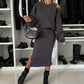 ❄️Early Winter Discount-49% OFF💃Women's Slanted Shoulder Sweatshirt & Sleeveless Dress Set