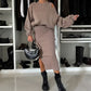 ❄️Early Winter Discount-49% OFF💃Women's Slanted Shoulder Sweatshirt & Sleeveless Dress Set