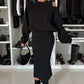 ❄️Early Winter Discount-49% OFF💃Women's Slanted Shoulder Sweatshirt & Sleeveless Dress Set