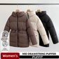 Women's Warm Solid Drawstring Puffer Jacket