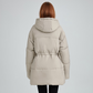 Women's Warm Solid Drawstring Puffer Jacket