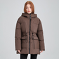 Women's Warm Solid Drawstring Puffer Jacket