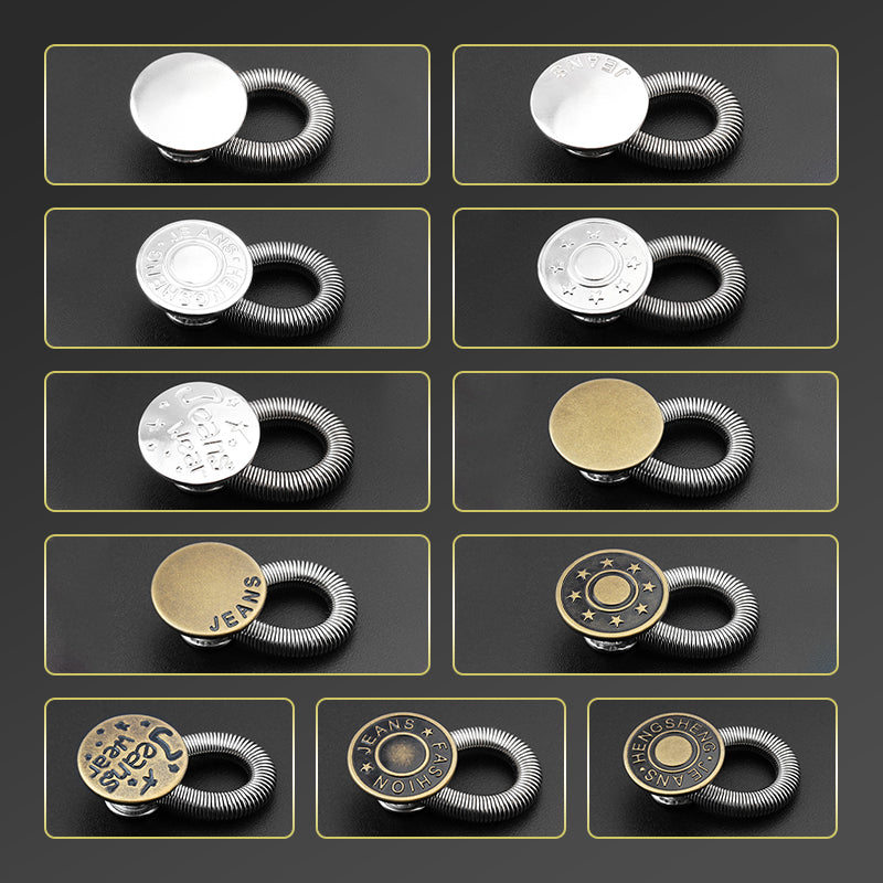 👖👖Spring-Loaded Metal Waist Extender Button for Jeans