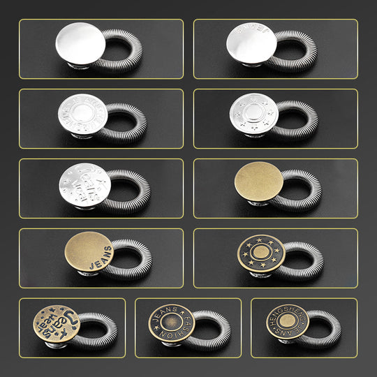 👖👖Spring-Loaded Metal Waist Extender Button for Jeans