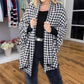 Open Front Houndstooth Poncho for Women