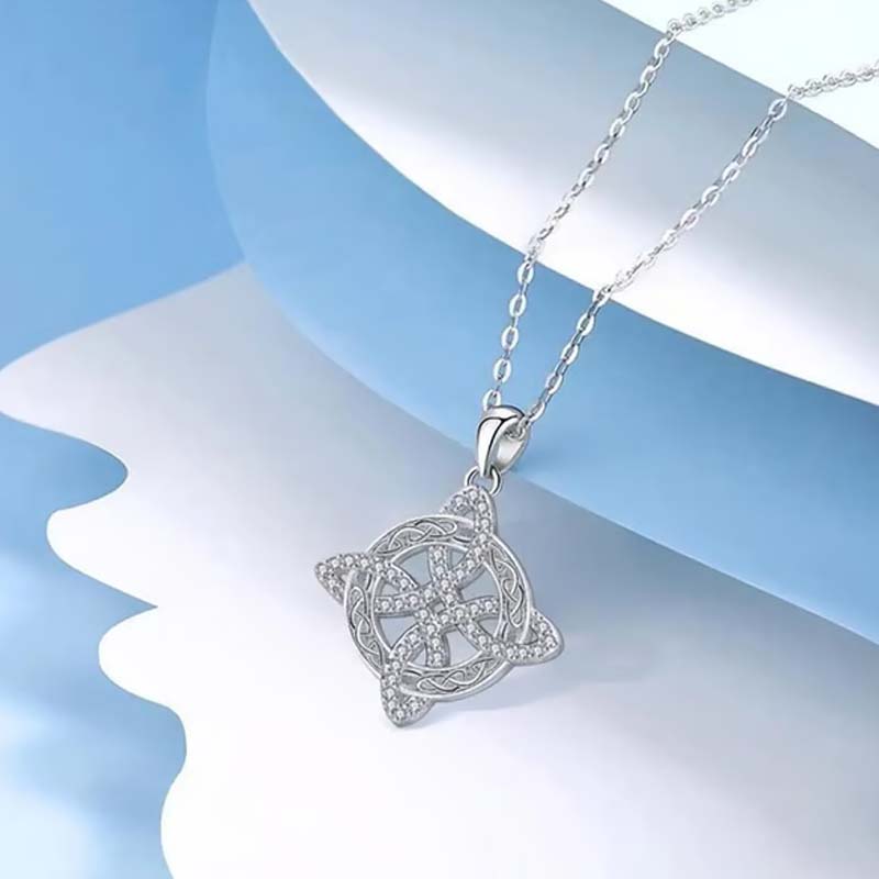 💐VENTA CALIENTE📿Collar con nudo de bruja y colgante de estrella brillante