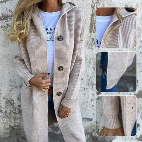 Women's Button-Down Hooded Cardigan