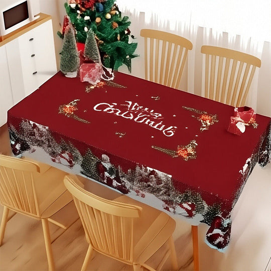 Joyful Festive Classic Christmas Tablecloth