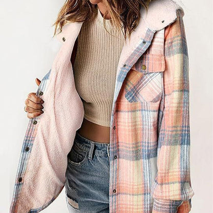 🔥🧥【S-2XL】Special Sales - 50% OFF✨Women's Winter Trendy Plaid Hooded Jacket