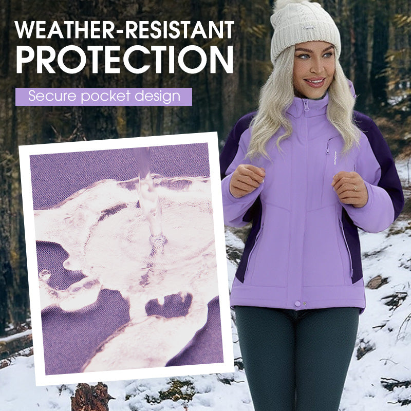 📢60% RABATT!!!⏰Dam 3-i-1-utomhusjacka med trippelskydd och flerfärgad design