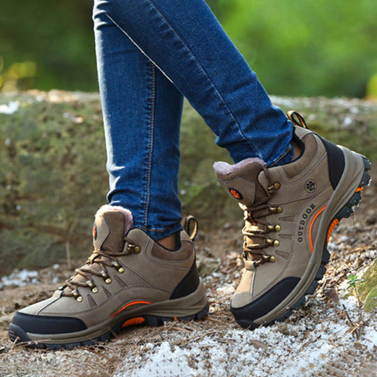 Zapatos de sendeirismo ao aire libre unisex con forro de felpa