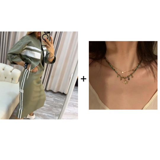 💖 Women's Stand Collar Jacket & Dress Set❄️