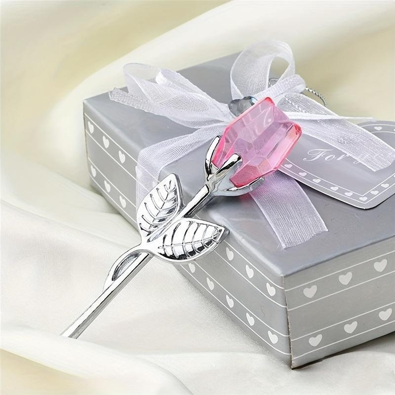 Rosa di cristallo in metallo con amore eterno, regalo senza tempo per San Valentino, festa della mamma, compleanni e anniversari, resistente all'acqua & Decorazione regalo personalizzata con design in cristallo resistente per matrimonio