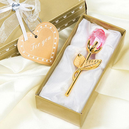 Rosa di cristallo in metallo con amore eterno, regalo senza tempo per San Valentino, festa della mamma, compleanni e anniversari, resistente all'acqua & Decorazione regalo personalizzata con design in cristallo resistente per matrimonio