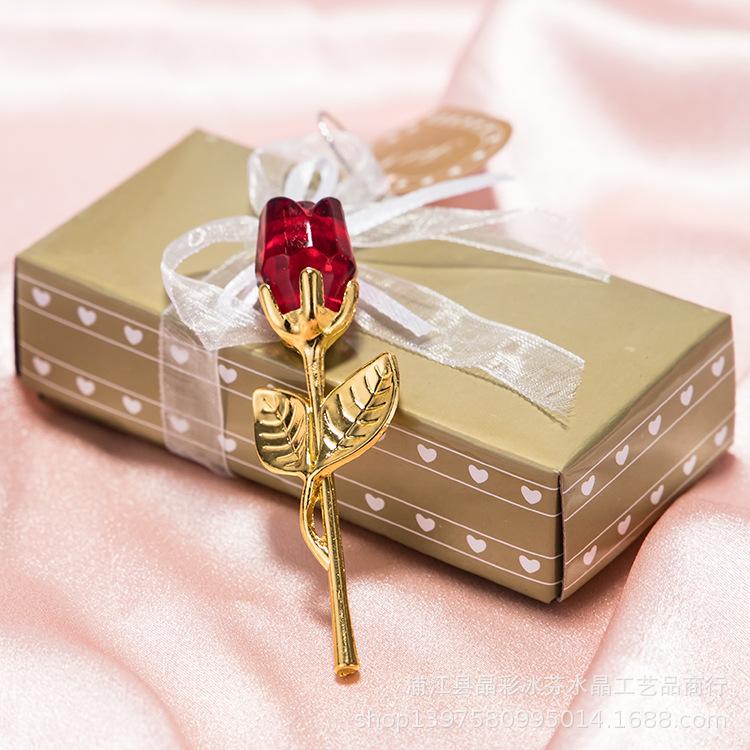 Rosa di cristallo in metallo con amore eterno, regalo senza tempo per San Valentino, festa della mamma, compleanni e anniversari, resistente all'acqua & Decorazione regalo personalizzata con design in cristallo resistente per matrimonio