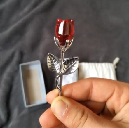 Rosa di cristallo in metallo con amore eterno, regalo senza tempo per San Valentino, festa della mamma, compleanni e anniversari, resistente all'acqua & Decorazione regalo personalizzata con design in cristallo resistente per matrimonio