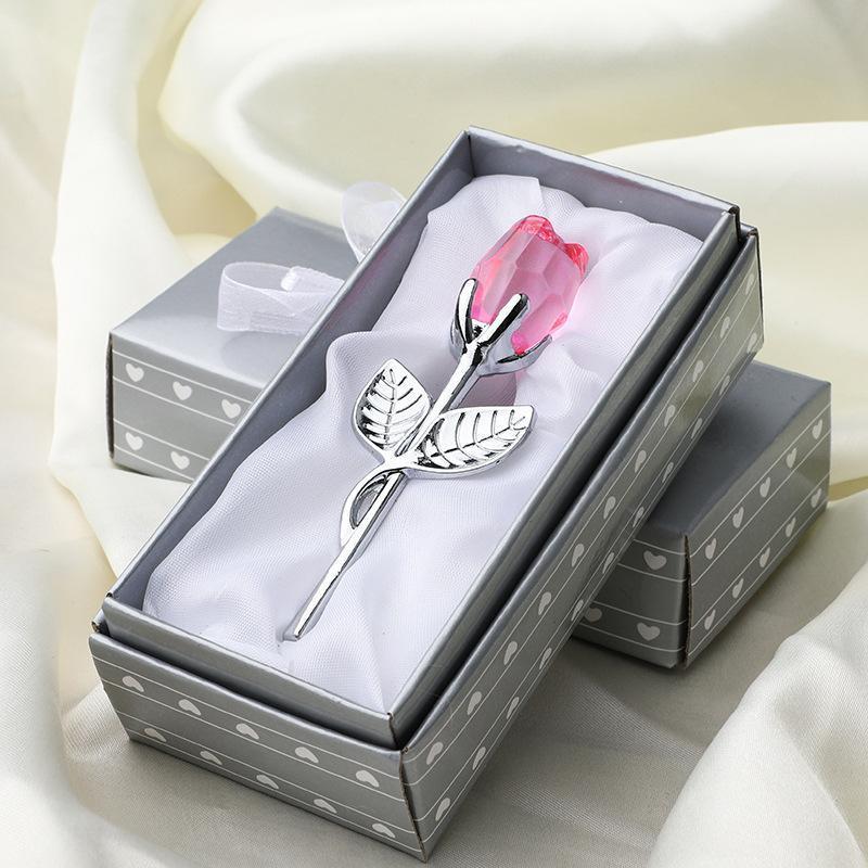 Rosa di cristallo in metallo con amore eterno, regalo senza tempo per San Valentino, festa della mamma, compleanni e anniversari, resistente all'acqua & Decorazione regalo personalizzata con design in cristallo resistente per matrimonio