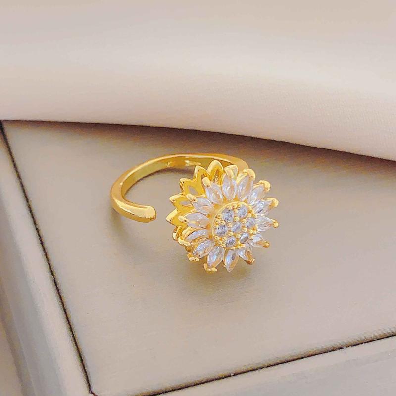 Snurrande solrosbekymmersring för ångestlindring - perfekt present till vänskap och familj