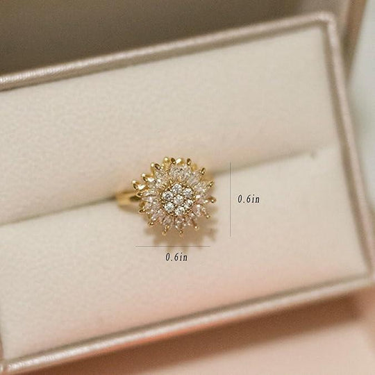 Snurrande solrosbekymmersring för ångestlindring - perfekt present till vänskap och familj