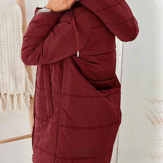 Solid Color Hooded Slim Fit Jacket