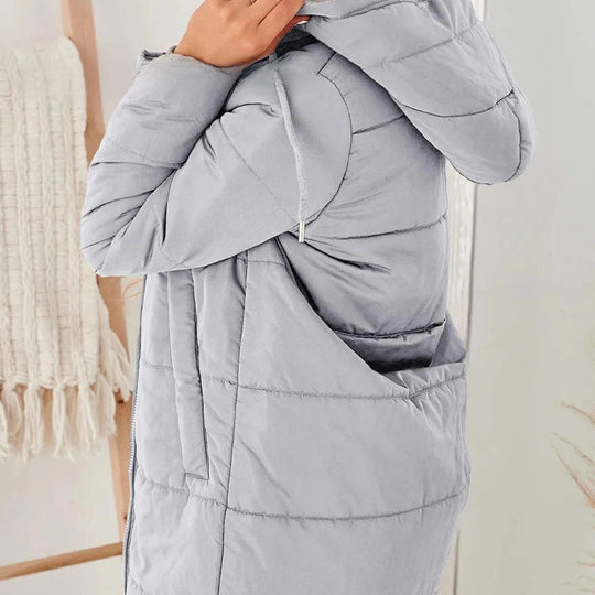 Solid Color Hooded Slim Fit Jacket