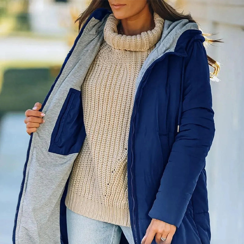 Solid Color Hooded Slim Fit Jacket