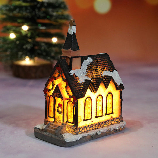Miniatyr LED-upplyst julbyhus