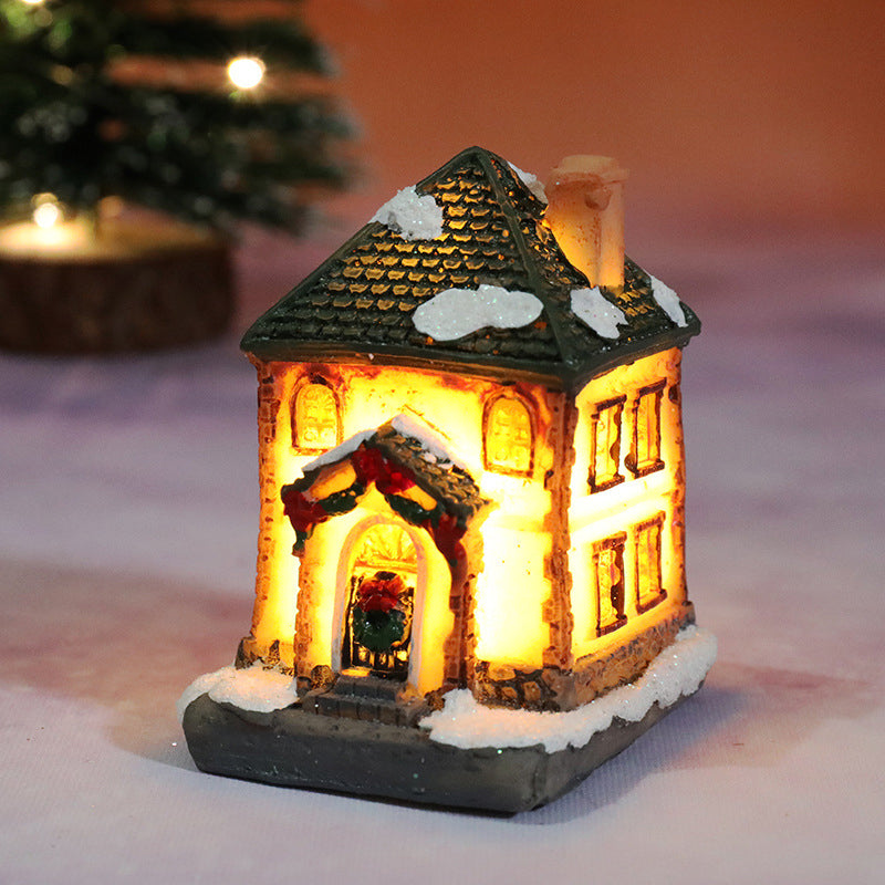 Miniatyr LED-upplyst julbyhus