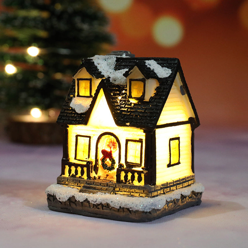 Miniatyr LED-upplyst julbyhus
