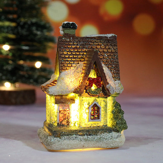 Miniatyr LED-upplyst julbyhus