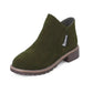 Women's Side Zipper Low Heel Ankle Boots