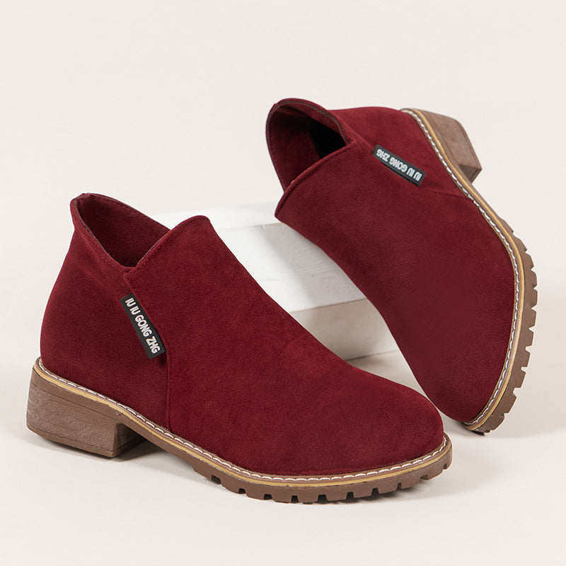 Stivaletti da donna con tacco basso con cerniera laterale