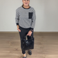 Women's Striped Top & Solid Pants Set