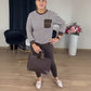 Women's Striped Top & Solid Pants Set