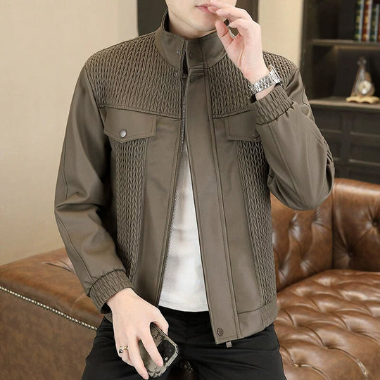 Chaqueta de coiro de tecido de cebada de moda masculina