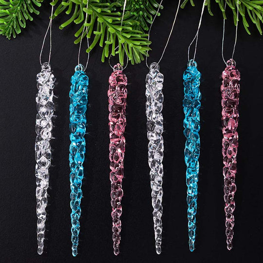 12PCS Glittering Christmas Tree Icicle Decorations