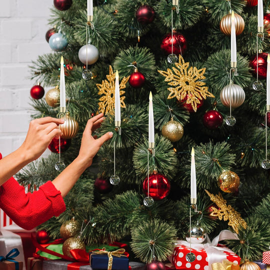 🎁Early Christmas Promotion - 50% OFF🎄Christmas Tree Led Candles with Clear Crystal Ball Hook