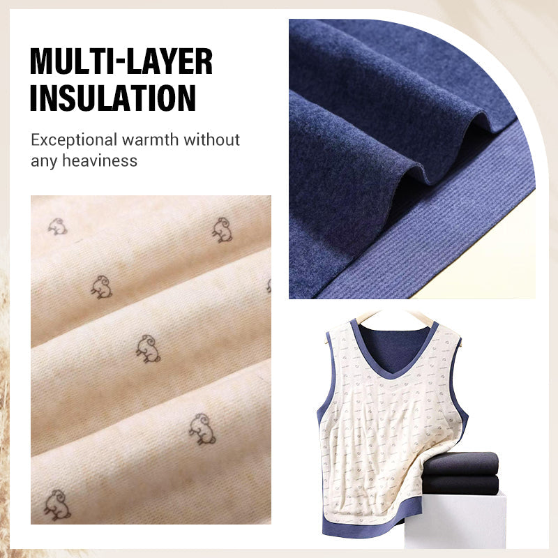 Chaleco térmico de cor lisa sen costuras para homes
