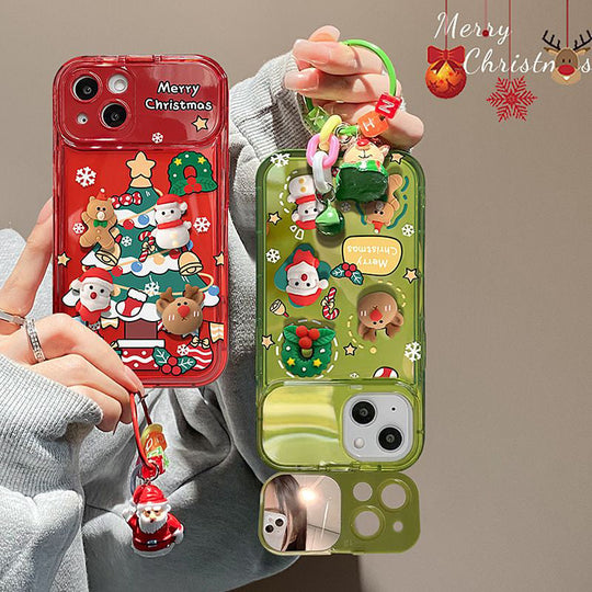 🎄Christmas Hot Sale 50% OFF🔥Christmas Tree Pendant Flip Mirror Case Cover For Phone🎅