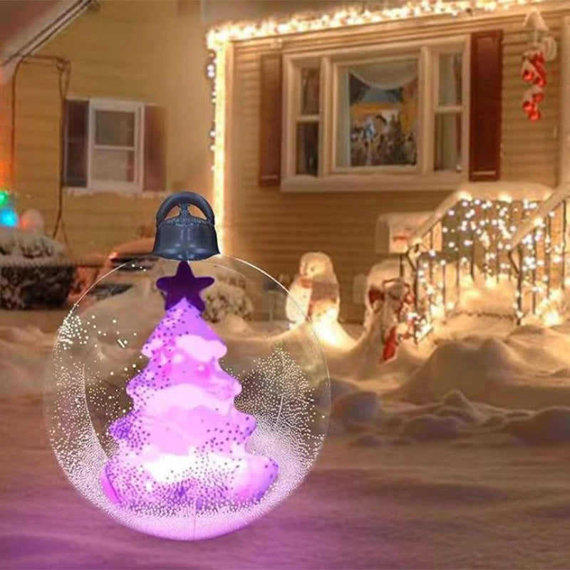 Utomhus jul PVC uppblåsbar dekorerad boll