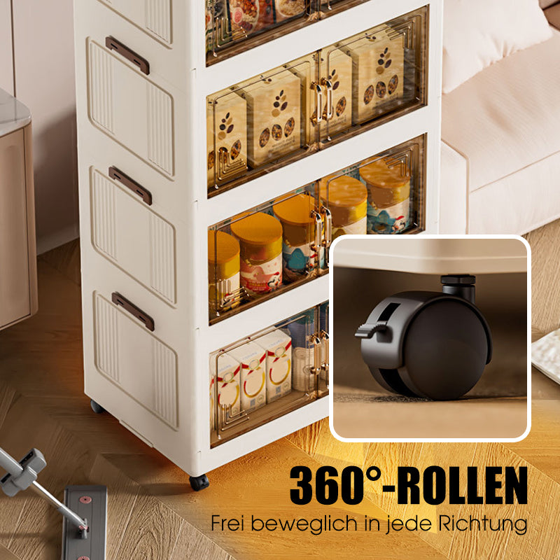 🔥 50% OFF! ✨ Foldable Storage Box with Lid – 1–5 Layers, Wheels & Magnetic Door | Stackable Organizer for Kitchen, Bathroom & Bedroom 🗄️