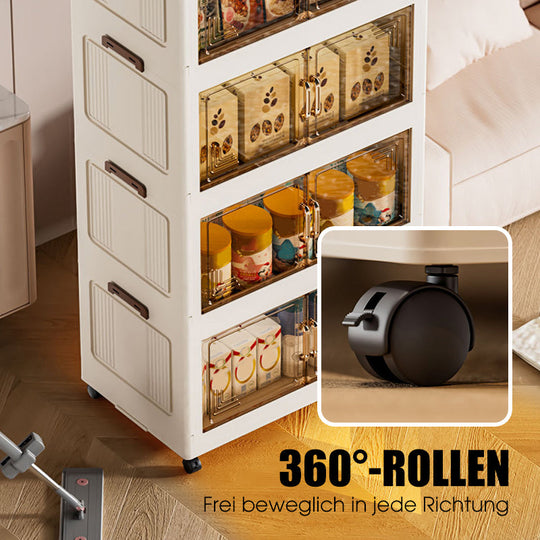 🔥 50% OFF! ✨ Foldable Storage Box with Lid – 1–5 Layers, Wheels & Magnetic Door | Stackable Organizer for Kitchen, Bathroom & Bedroom 🗄️